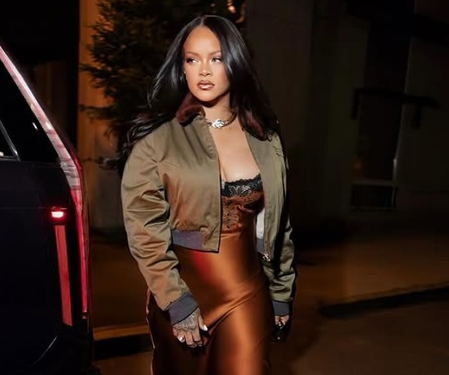 Rihanna suffers wardrobe malfunction while attending A$AP Rocky’s fashion show